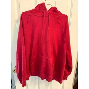 Old Navy Red Cozy Fleece Crewneck Sweatshirt Size L Casual Comfort Loungewear